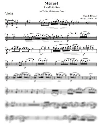 Debussy Menuet Clarinet Part