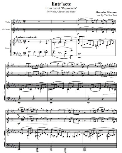 Glazunov Entracte Score