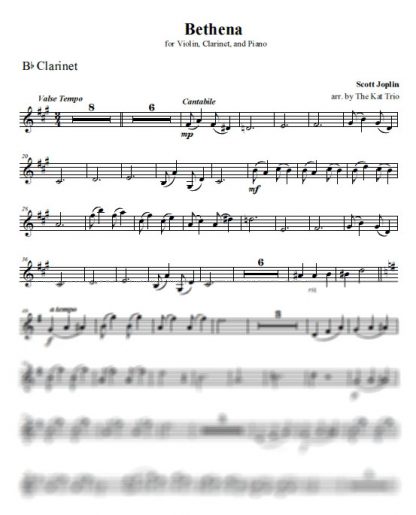 Joplin Bethena Clarinet Part