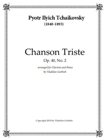 Tchaikovsky Chanson Triste